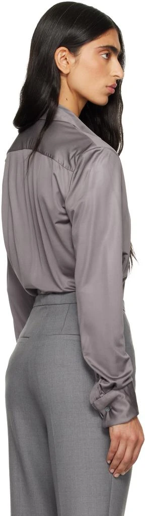 Dries Van Noten Gray Satin Shirt 3