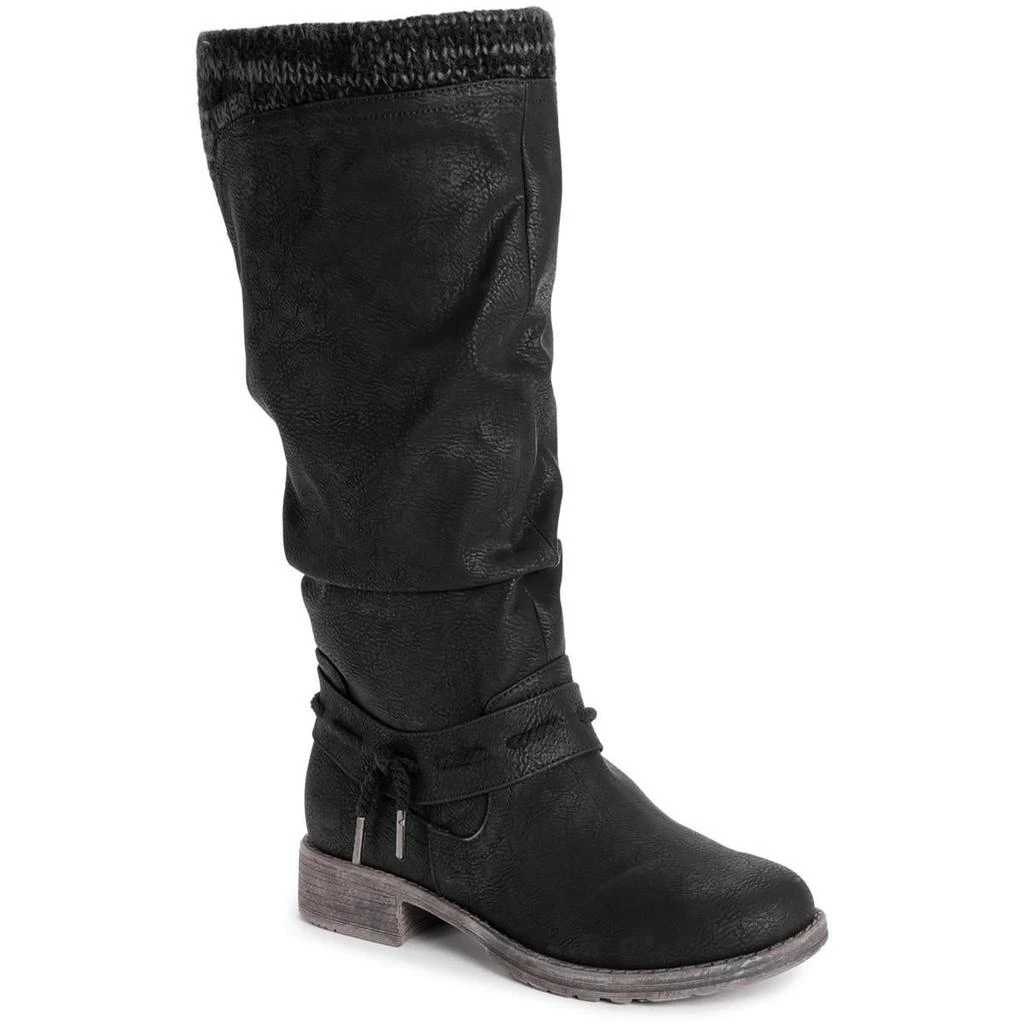 MUK LUKS Bianca Briana Womens Faux Leather Zipper Knee-High Boots 1