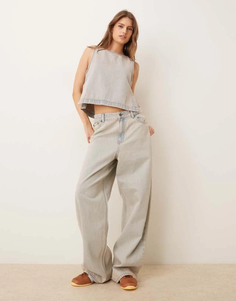 JJXX JJXX co-ord denim top with side detail in light blue wash 3