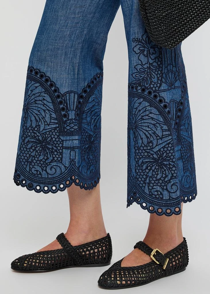 Zimmermann Coco embroidered chambray trousers 5