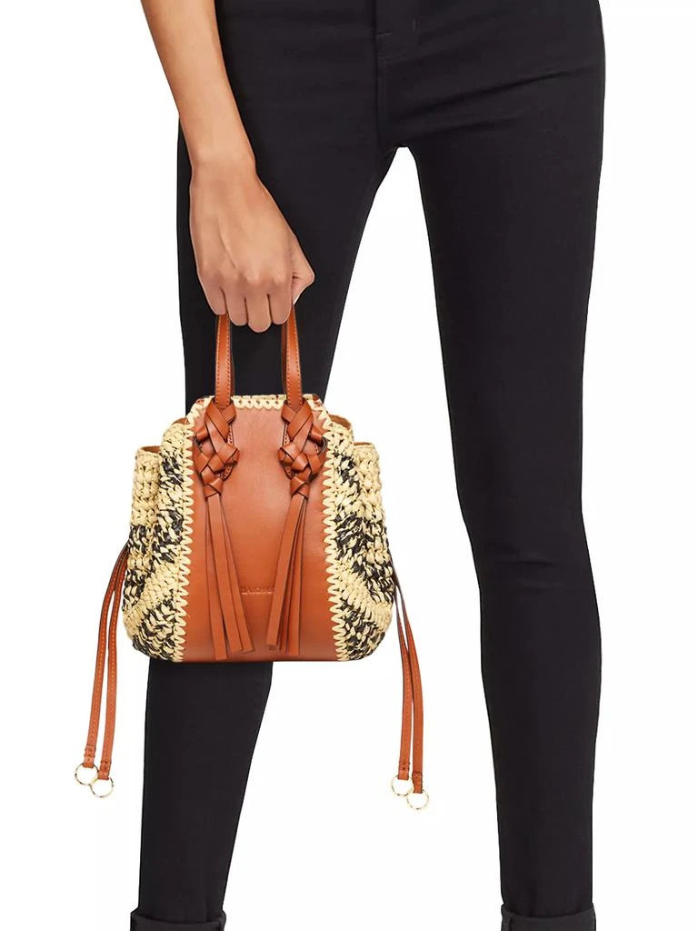 Ulla Johnson Gio Raffia &amp; Leather Top Handle Bag 3