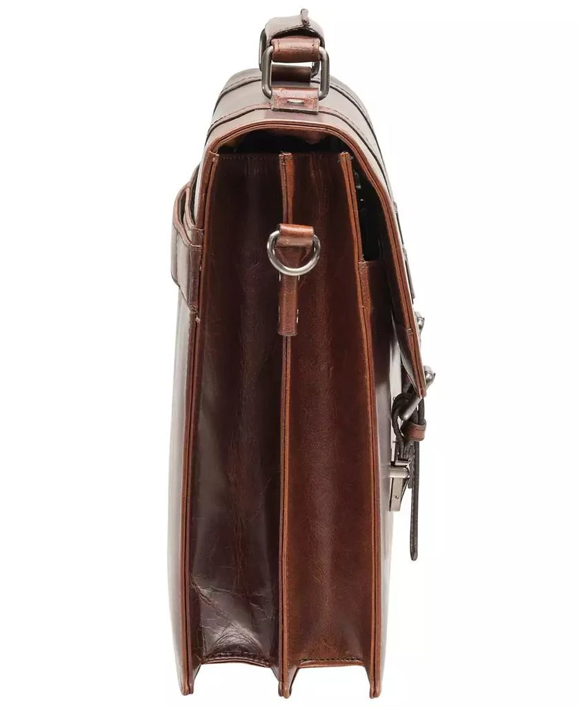Mancini Leather Goods Men's Buffalo Collection Double Compartment 15.6" Laptop and Tablet Briefcase 5