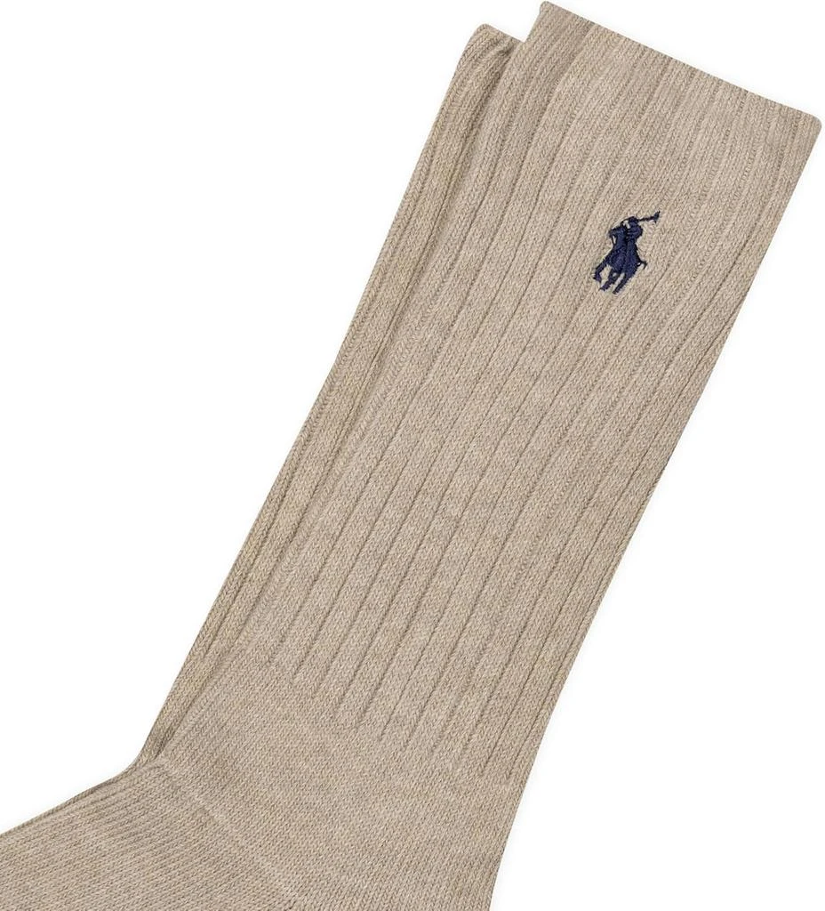 Ralph Lauren POLO RALPH LAUREN Men
s Cotton Rib Crew Socks, Taupe, Tan, 6-12 3