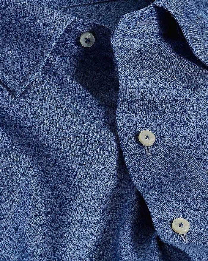 David Donahue Regular Fit Tonal Geometric Print Sport Shirt 2