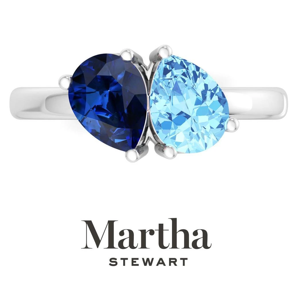 Martha Stewart 2 Carat Two Stone Gemstone Ring For Women in Sterling Silver, Gemstone Jewelry For Women 8