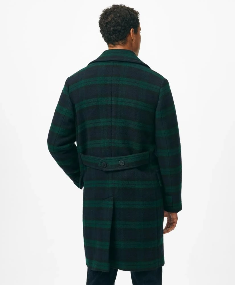 Brooks Brothers Wool Double-Breasted Black Watch Overcoat 3
