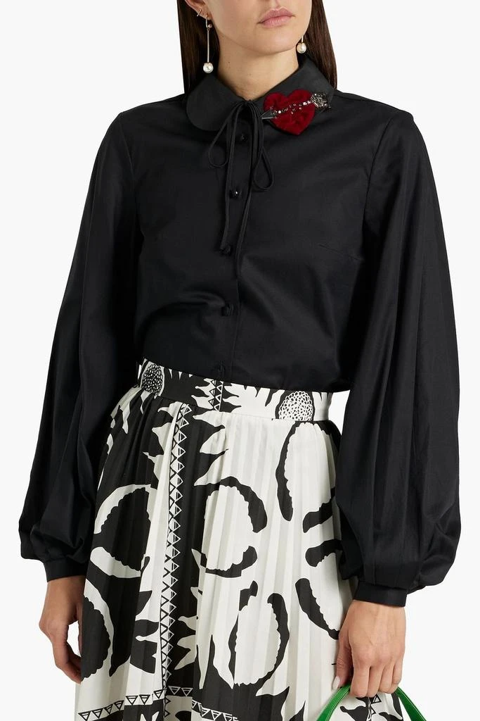 RED Valentino Appliquéd crystal-embellished crepe de chine collar 2