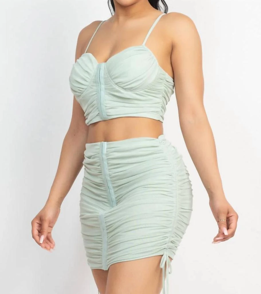 Shop Iris Basic Shop Iris Basic - Krystal Skirt And Bra Top Set 3