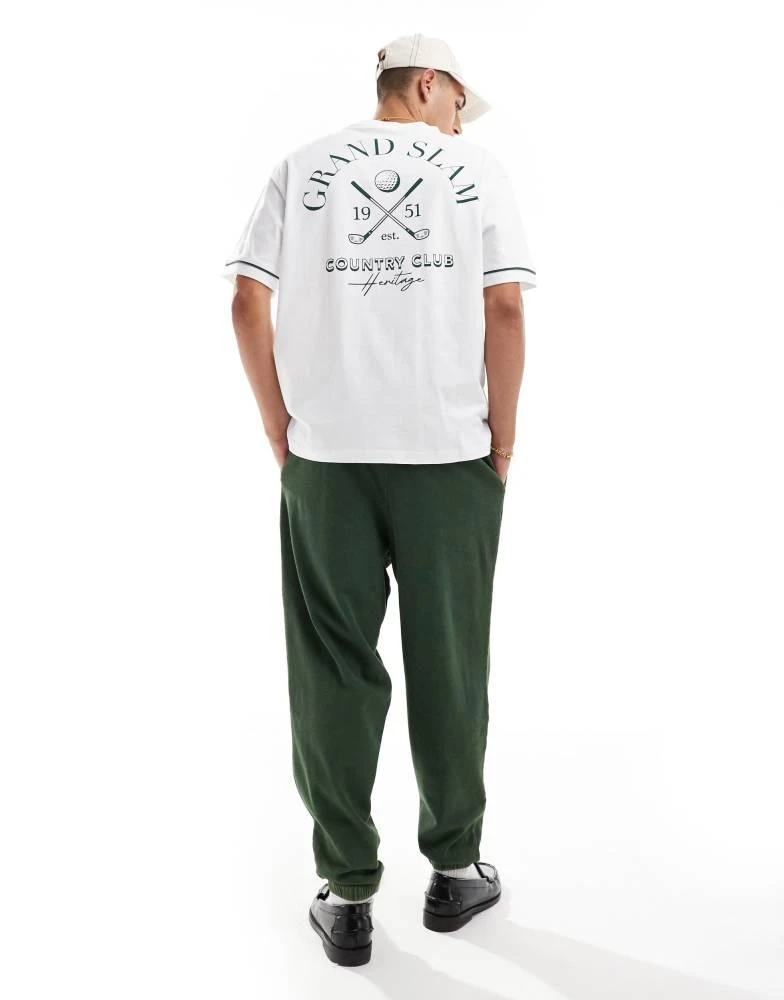 ASOS ASOS DESIGN oversized joggers in washed dark green 4