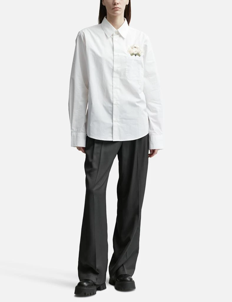 3.Paradis White Flowers Pocket Button Shirt 4