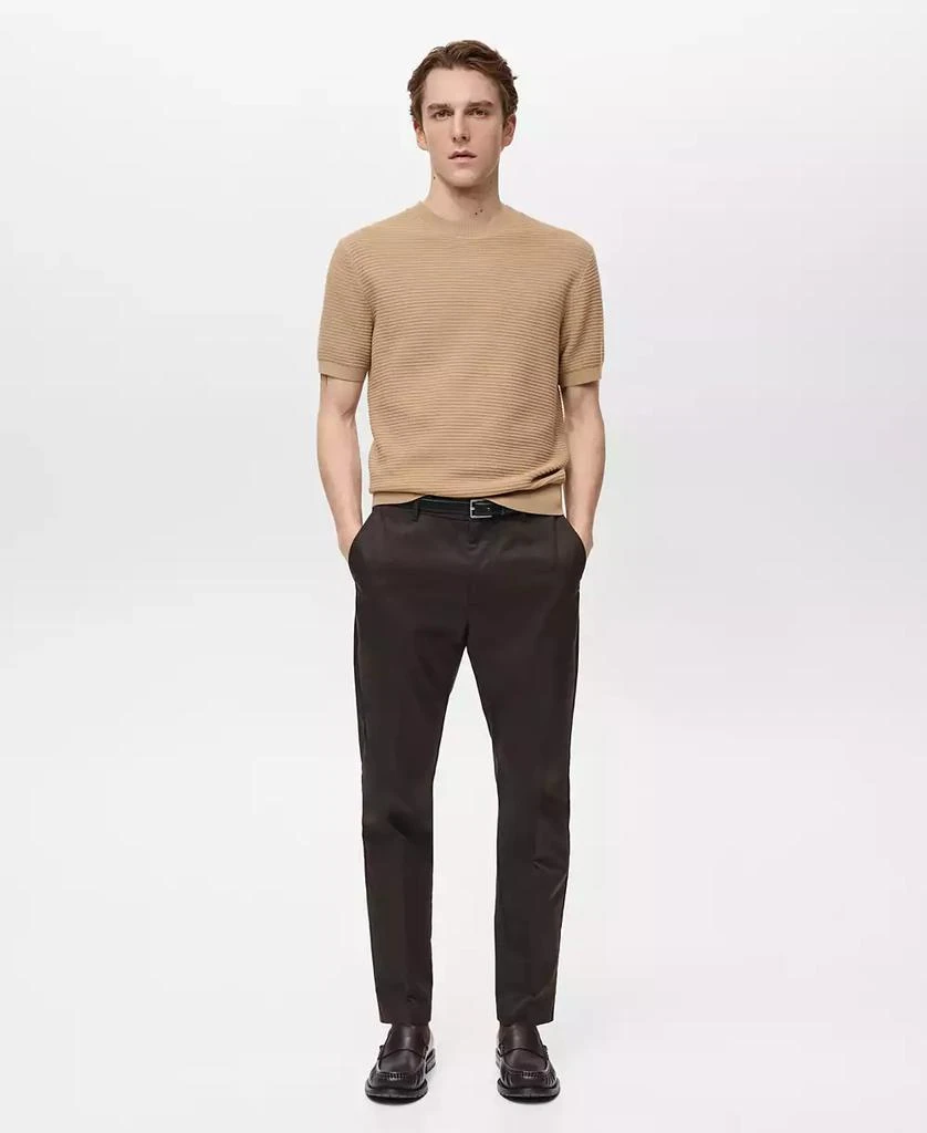 Mango Men's Textured Knit Regular Fit T-Shirt 4