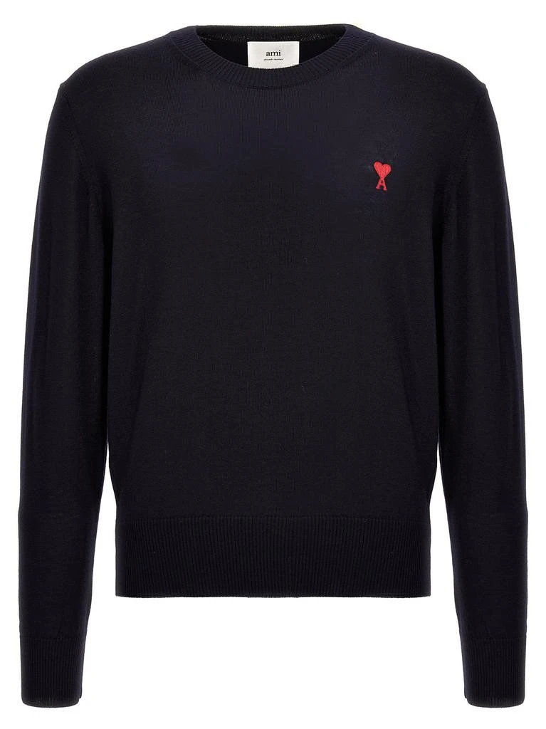AMI AMI Paris Ami de Coeur Logo Embroidered Crewneck Jumper 1