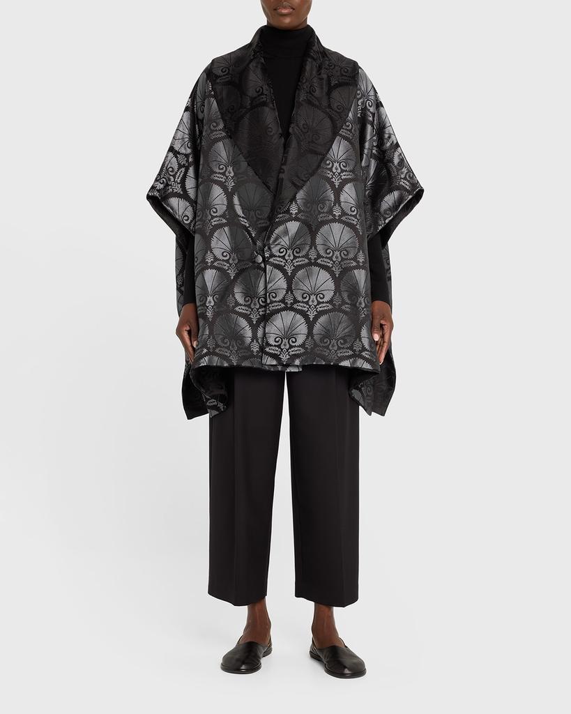 Eskandar Reversible Sloped Shoulder Shawl Collar Jacket (Long Plus Length)