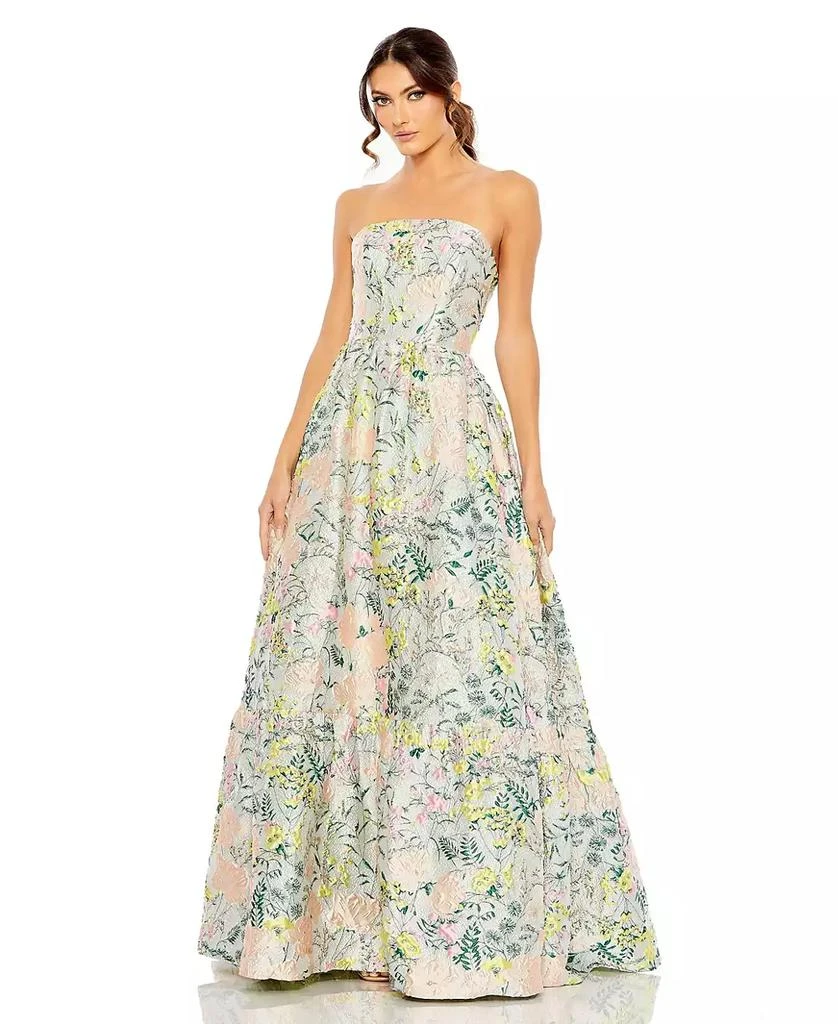 Shop Strapless Floral Brocade Dress In Pastel Multi on Sale at BeyondStyle   Get 21% Off Strapless Floral Brocade Dress In Pastel Multi with  Limited-Time Flash Deals, Exclusive Discounts, and Special Offers.