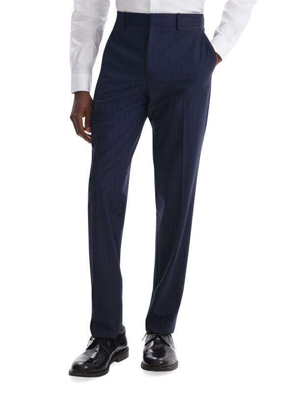 Theory Mayer Pinstriped Wool-Blend Suit Pants