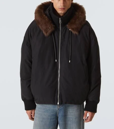 Loewe Shearling-trimmed cotton-blend jacket 3