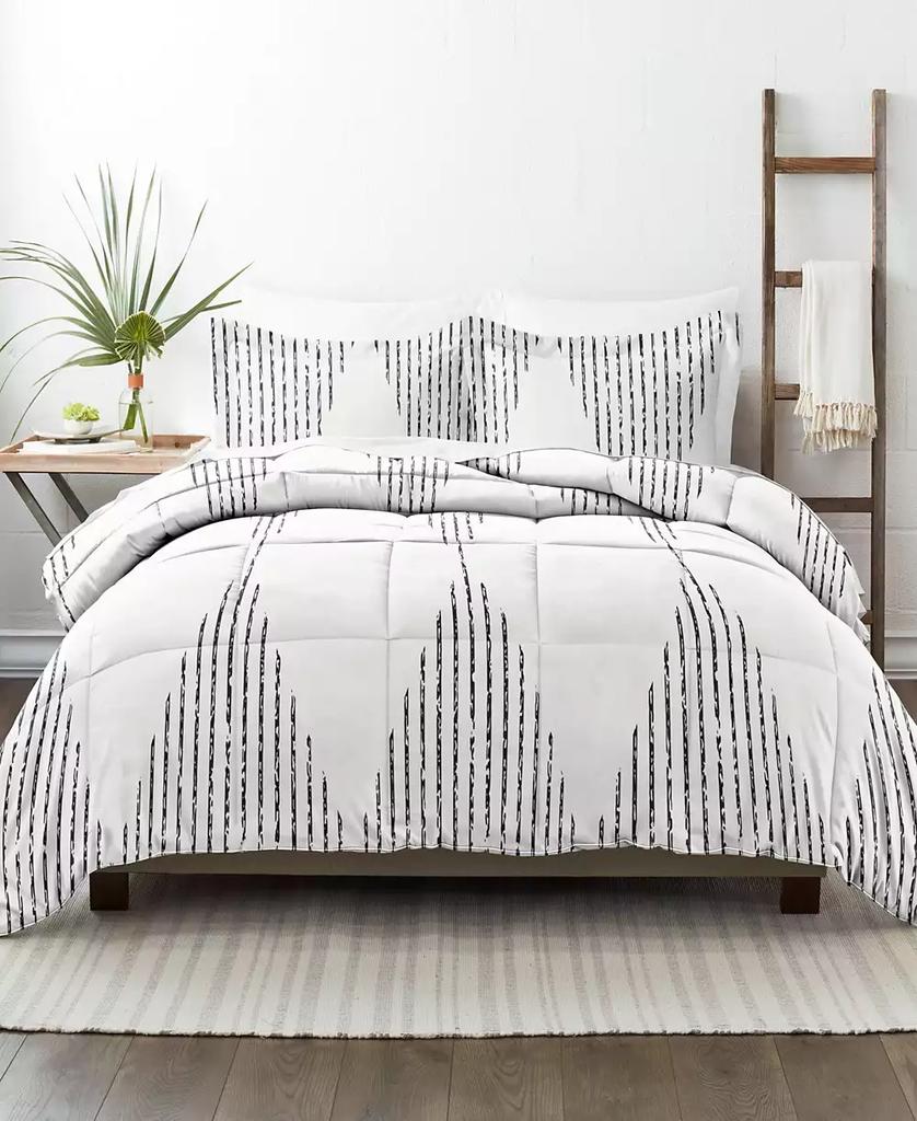 IENJOY HOME Ultra Soft Diamond Stripe 3-Pc. Comforter Set