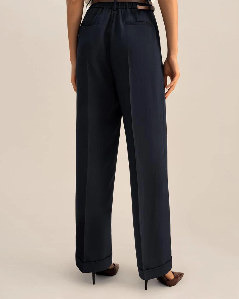 LILYSILK Timeless Pleated Wide-Leg Dense Silk Trousers 2
