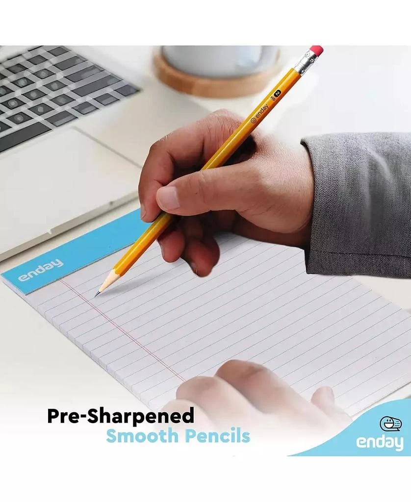 Enday #2 Pencils Bulk - 300 Pack, Pre-Sharpened Wood-Cased Yellow Pencils for Office and Classroom Supplies 3