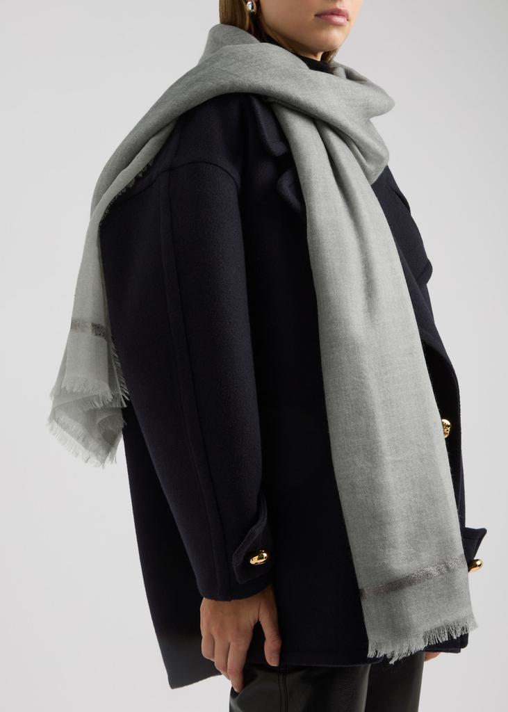 AMA Pure Rigino metallic-weave cashmere scarf