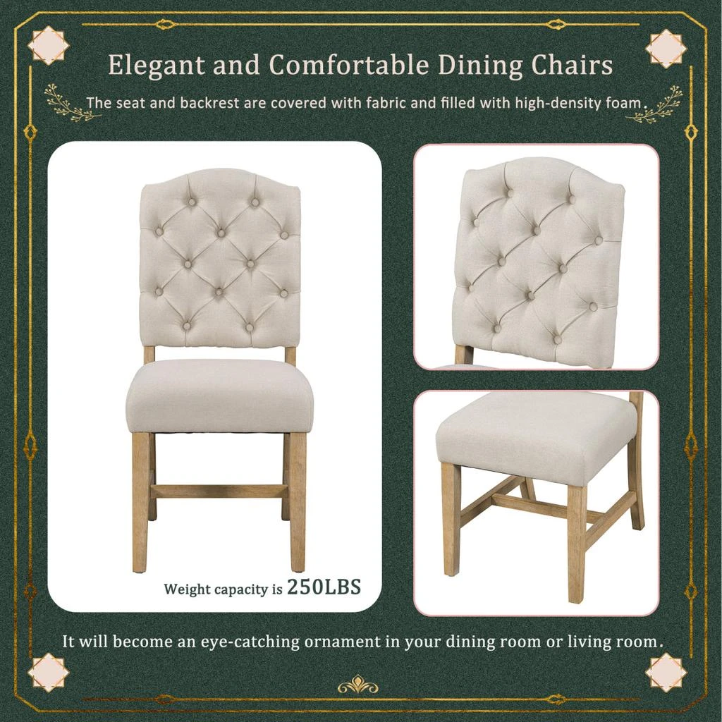 Streamdale Furniture Streamdale Retro Style Extendable Dining Table Set with 4 Chairs (Natural Wood Wash) 6