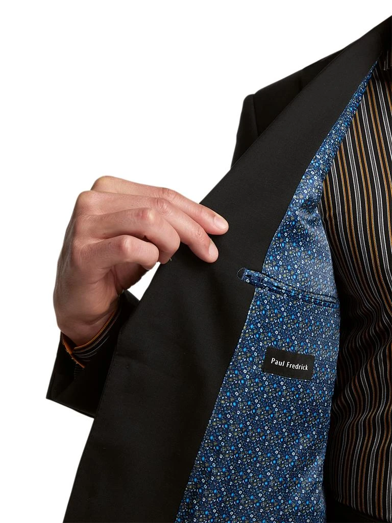 Paul Fredrick Wool Stretch Bengaline Peak Lapel Suit Jacket 4