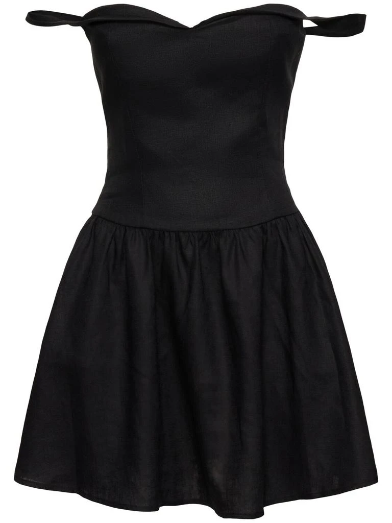 Reformation Sora Off-the-shoulder Linen Short Dress 1