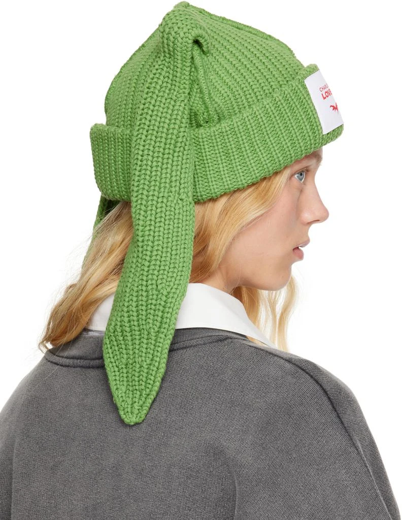 Charles Jeffrey Loverboy Green Chunky Rabbit Beanie 3
