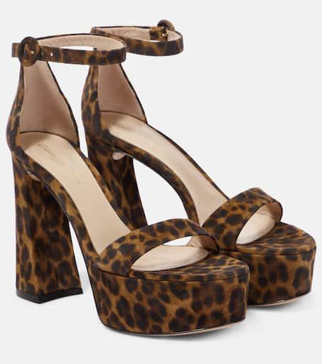 Gianvito Rossi Leopard-print suede platform sandals 1