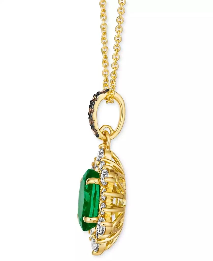 Le Vian Costa Smeralda Emeralds (7/8 ct. t.w.) 
Diamond (1/2 ct. t.w.) Halo Adjustable 20" Pendant Necklace in 14k Gold 4