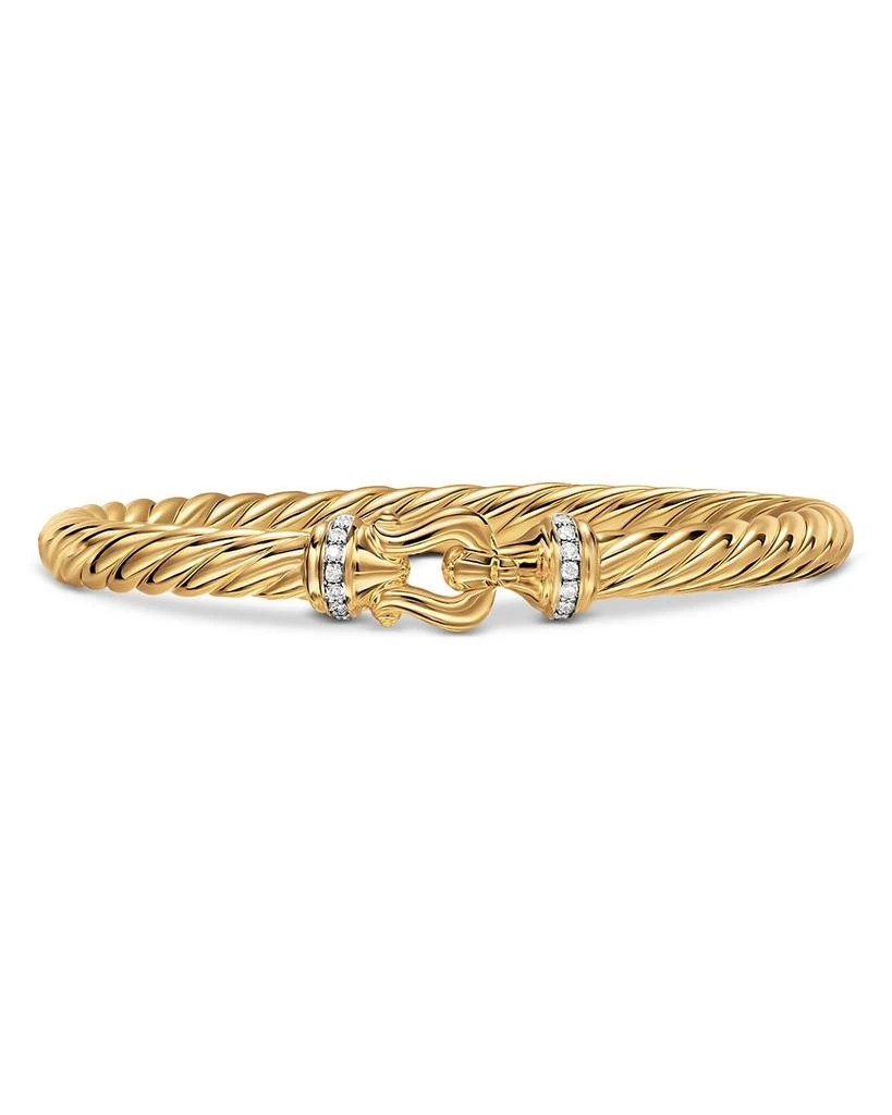 David Yurman Cablespira® Buckle Bracelet in 18K Yellow Gold with Diamonds, 6mm 1