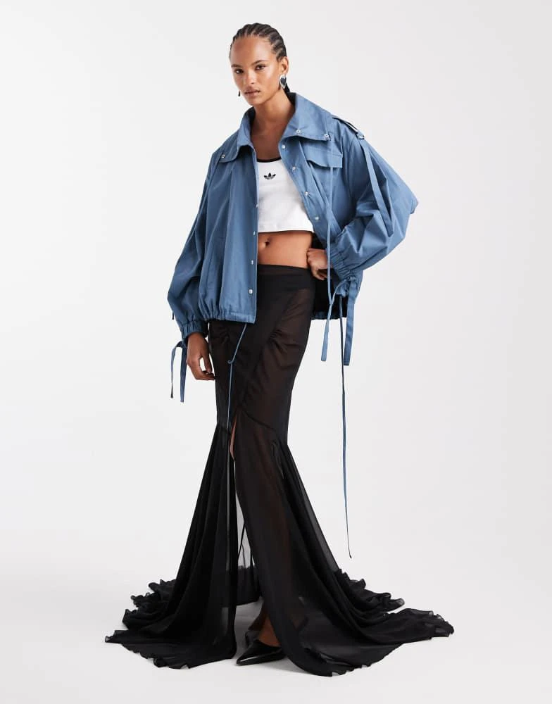 ASOS ASOS DESIGN utility funnel neck jacket in grey 4
