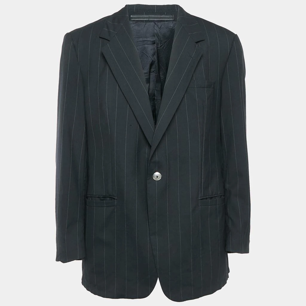 Versace Classic V2 Versace Classic V2 Black Pinstripe Wool Single Breasted Blazer XL 1