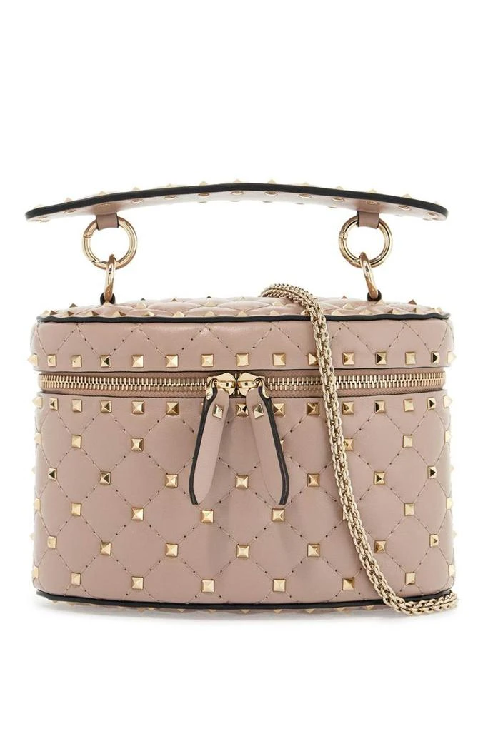 Valentino cylindrical vanity bag in powder leather with diamond pattern 1
