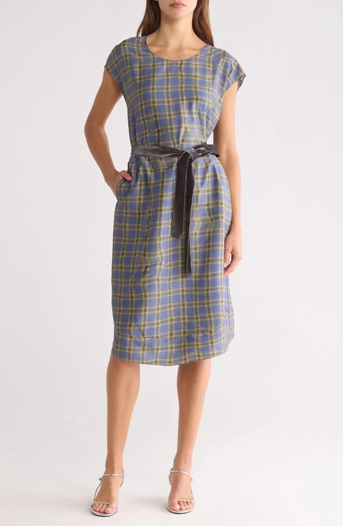 Theory Wrinkle Check Shift Dress 1