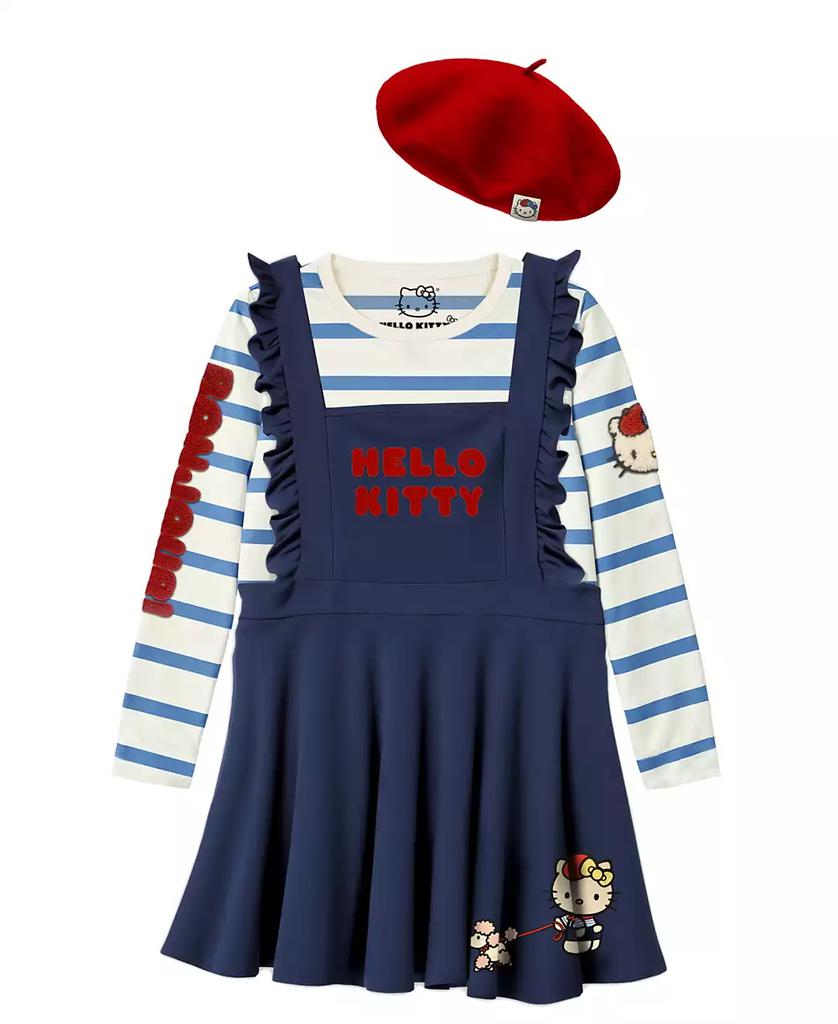 Hello Kitty Toddler and Little Girls 3-Piece Top, Hat and Jumper Set