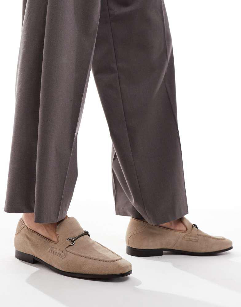ASOS ASOS DESIGN loafers in stone suede with snaffle
