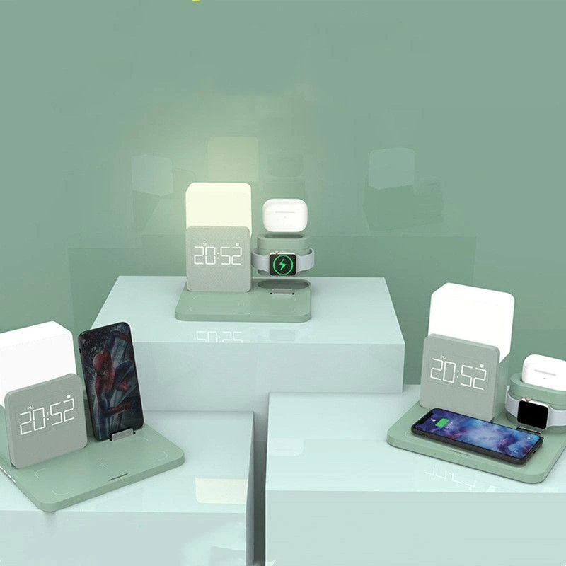 Opdot Multifunctional Alarm Clock Wireless Charger Bedroom - USB 2