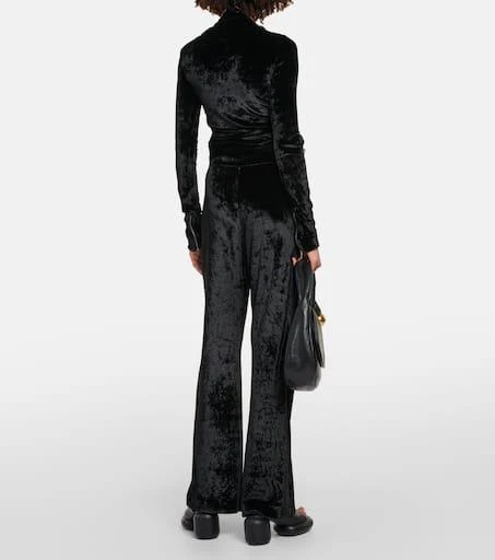 Jil Sander High-rise velvet wide-leg pants 3