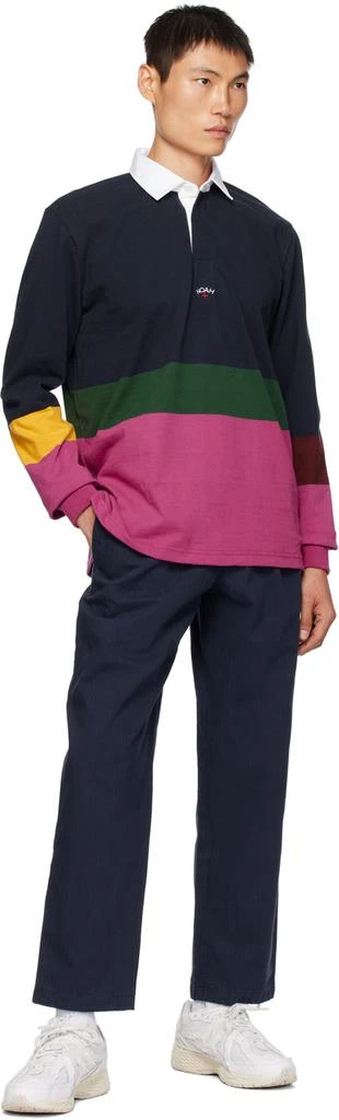 Noah Navy & Pink Striped Polo 4