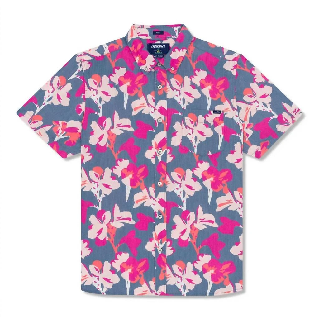 Chubbies Shakedown Street Friday Shirt In Dusty Blue Floral 4