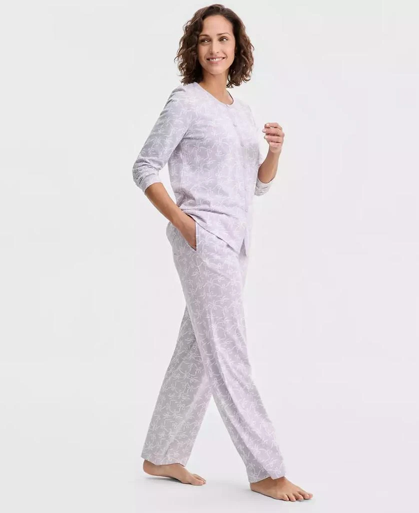 Charter Club Women
s Cotton Printed Button-Front Pajama Set, Exclusively at Macy
s 4