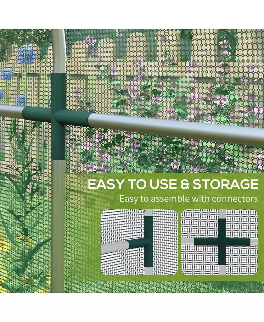 Outsunny 4' x 12' Plant Protection Tent Crop Cage with Door, 3