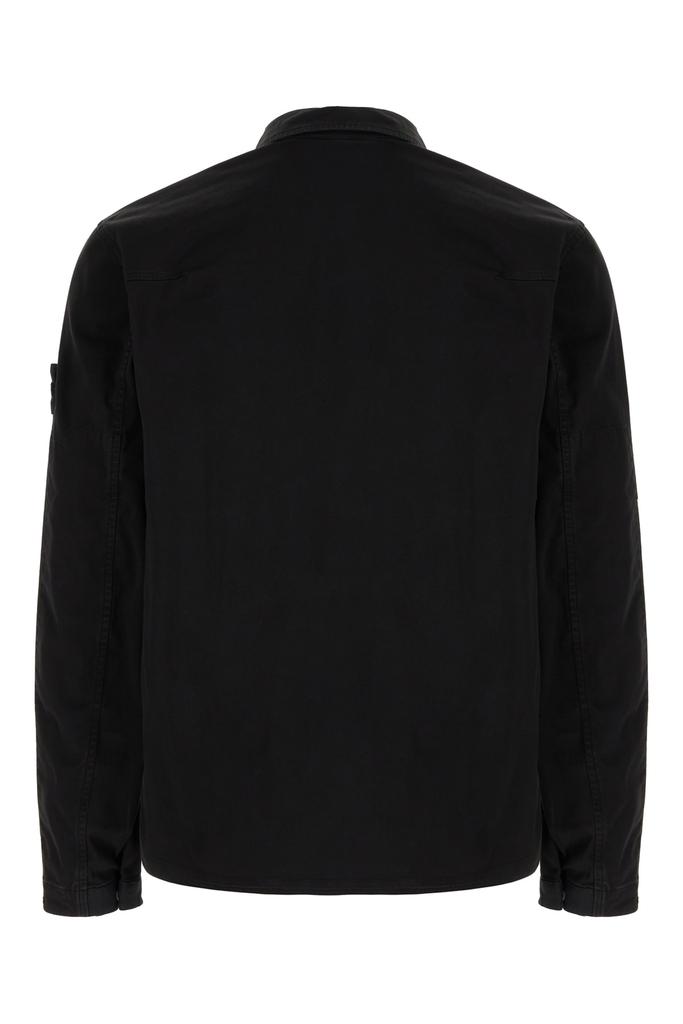 Stone Island Black Stretch Cotton Shirt