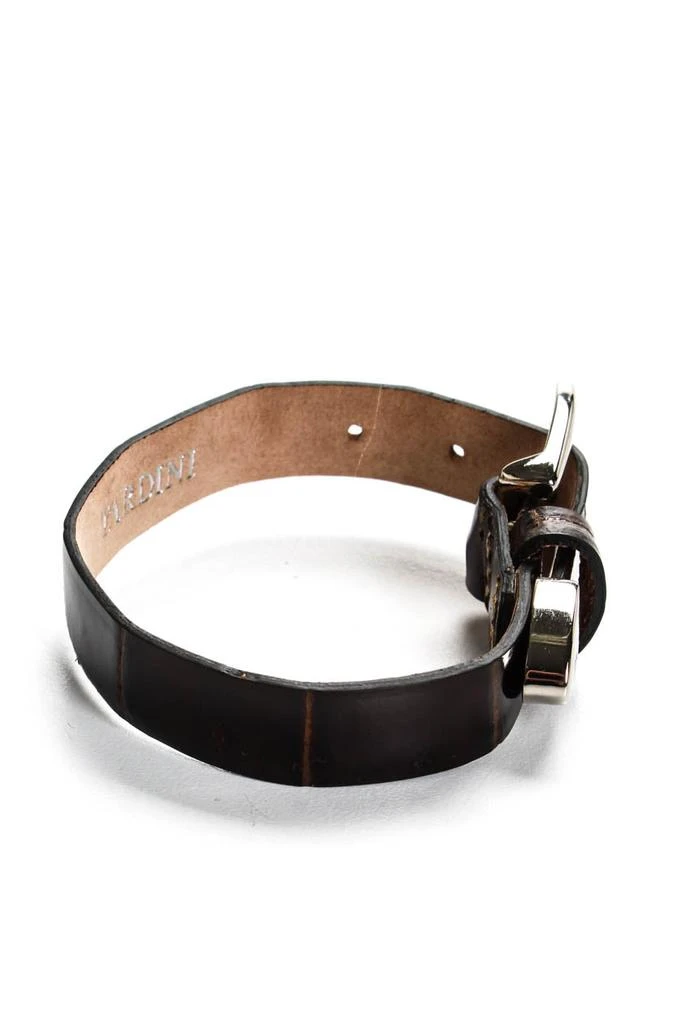 Tardini Womens Genuine American Alligator Country Style Buckled Bracelet Brown 2