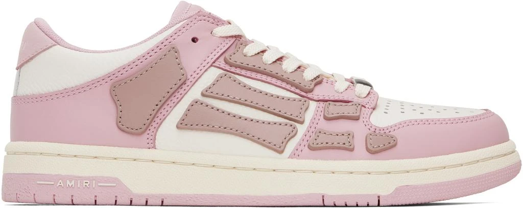 AMIRI White & Pink Skel-Top Low Sneakers 1