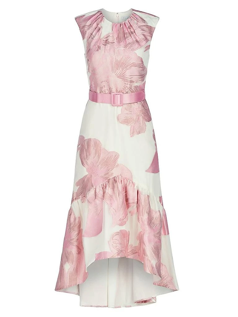 Kay Unger Beatrix Floral Organza Midi-Dress 1