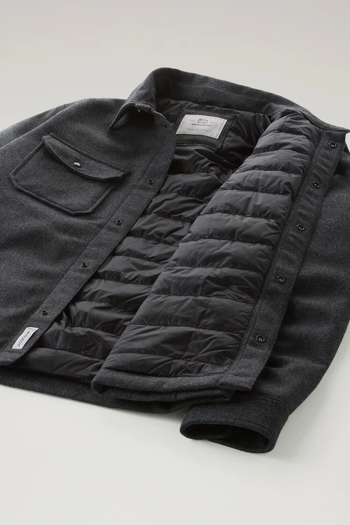 Woolrich Alaskan Padded Overshirt in Recycled Italian Wool Blend - Men - Gray 6