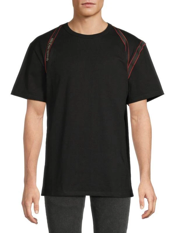McQueen Logo Tape Cotton T-Shirt 1
