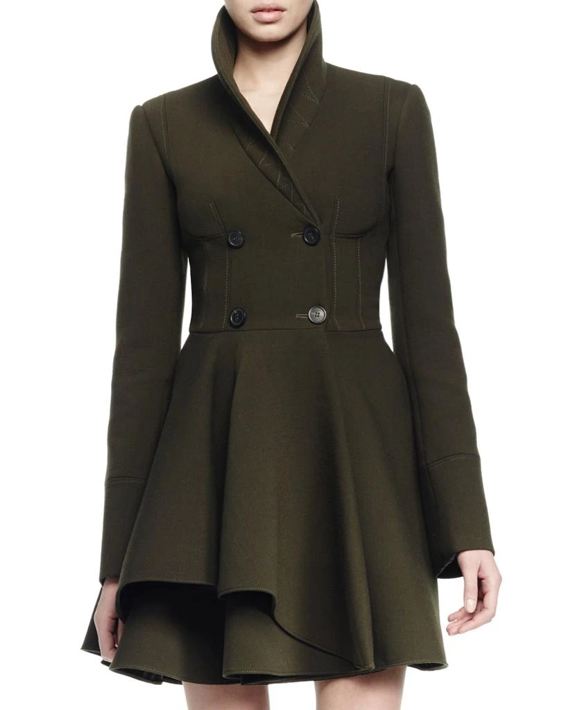 Alexander McQueen Asymmetric Fit-and-Flare Coat 1